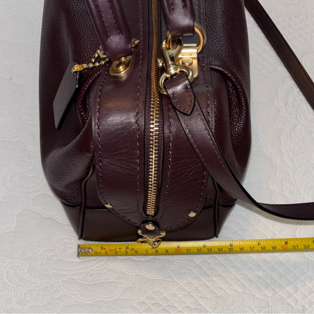 Coach Pebbled Leather Satchel in Deep Burgundy - Picture 7 of 14